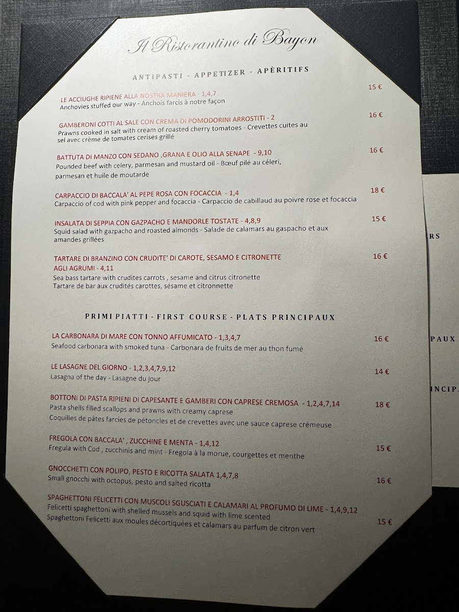 Menu Il Ristorantino Di Bayon-4
